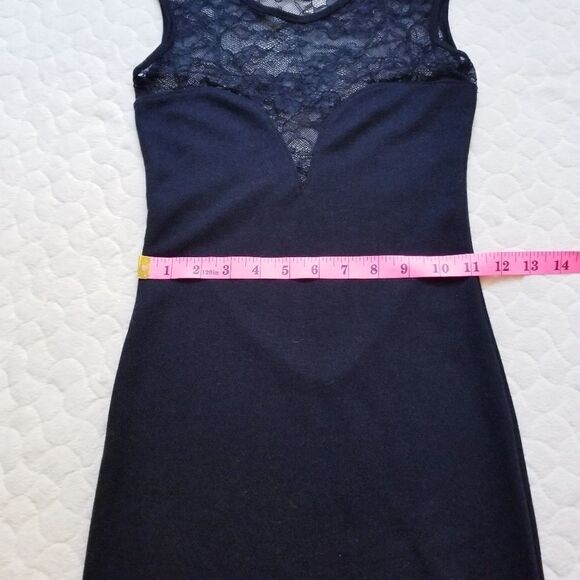 ASOS little black dress lace plunging back neck 2 - Picture 7 of 11